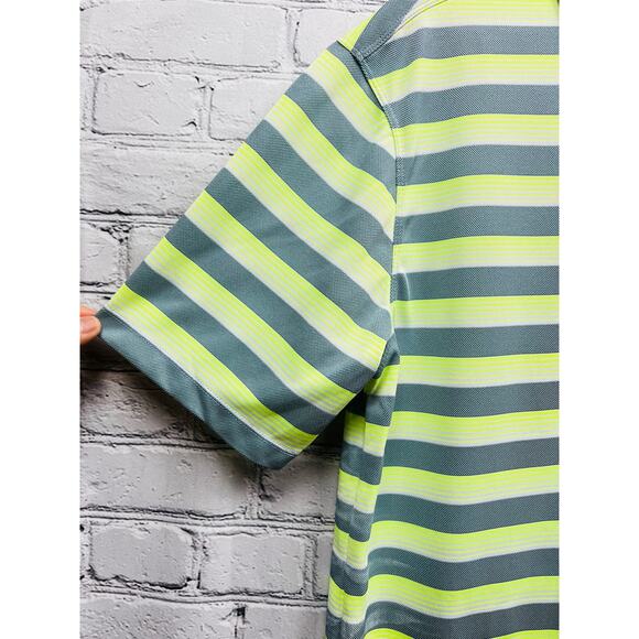 NIKE GOLF Tour Performance Dri-Fit Polo Shirt Logo Striped Green Mens Size M - Picture 4 of 11